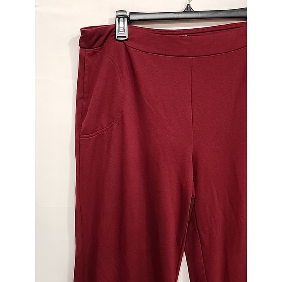 Calvin Klein Leggings Womens L Maroon, 29.5‎ Inseam Pockets Wide Leg - Picture 2 of 14